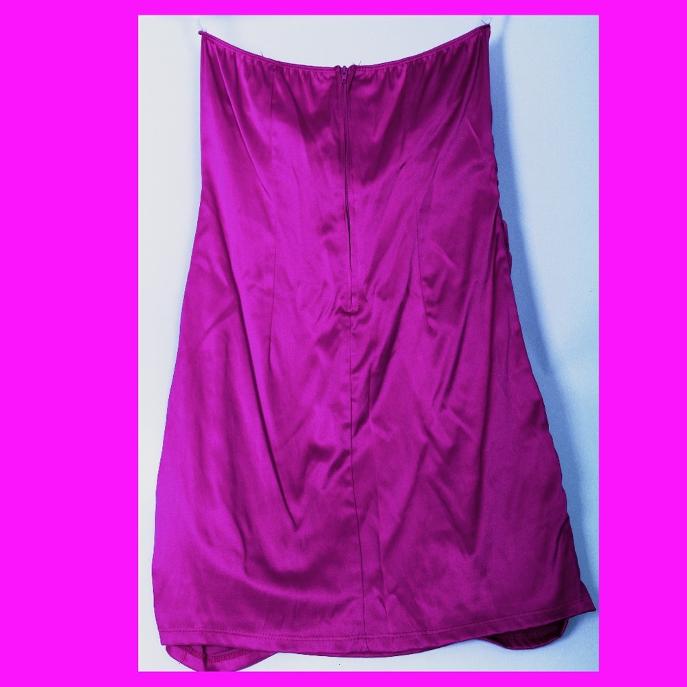 Sexy Fucshia Strapless Dress - Picture 3 of 4